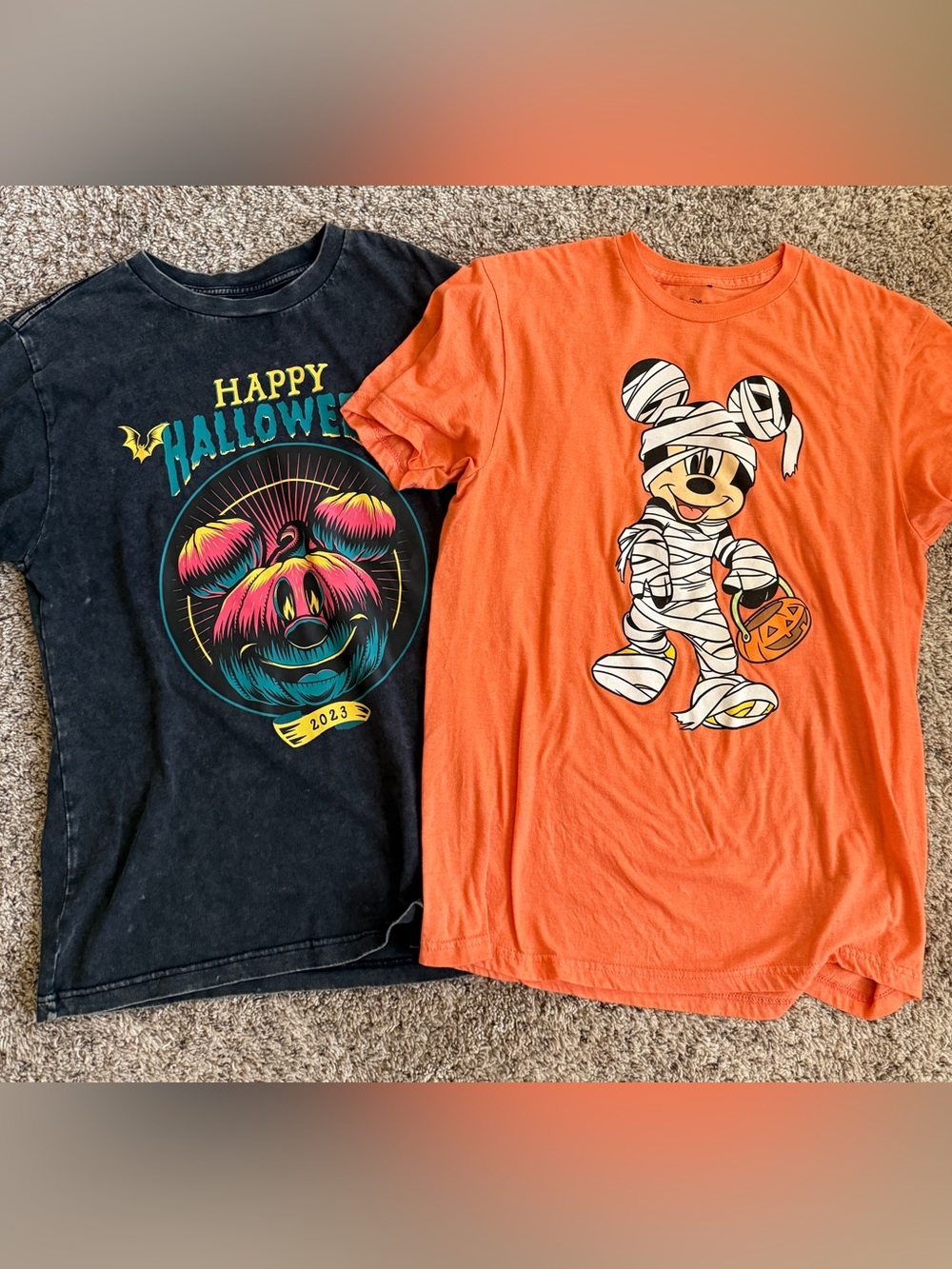 2 Disney Halloween Collectible T-shirts Mickey Mummy Medium  2023 Small